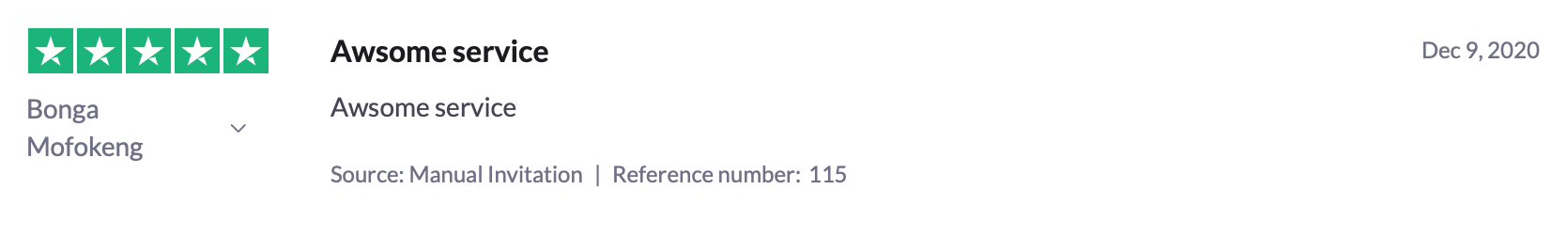 trustpilot customer rating